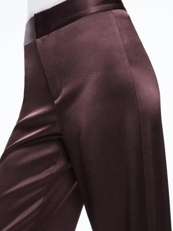 Pants Women Alice Olivia JC WIDE LEG SIDE SLIT PANT Toffee