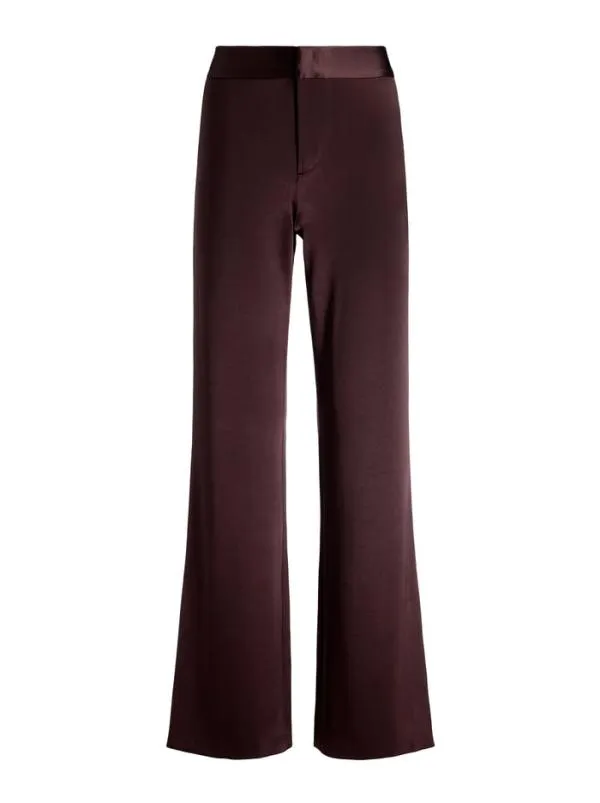 Pants Women Alice Olivia JC WIDE LEG SIDE SLIT PANT Toffee