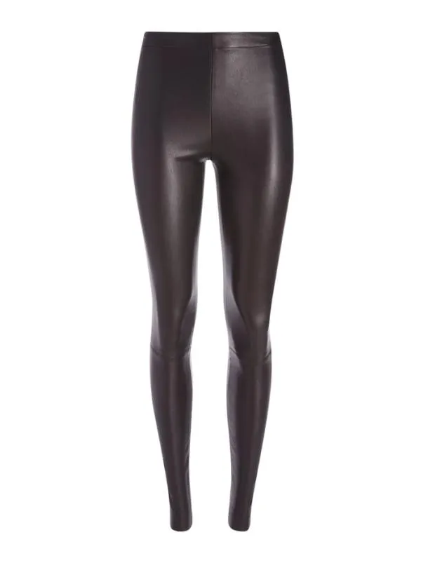 Pants Women Alice Olivia MADDOX SIDE ZIP LEATHER LEGGING Black