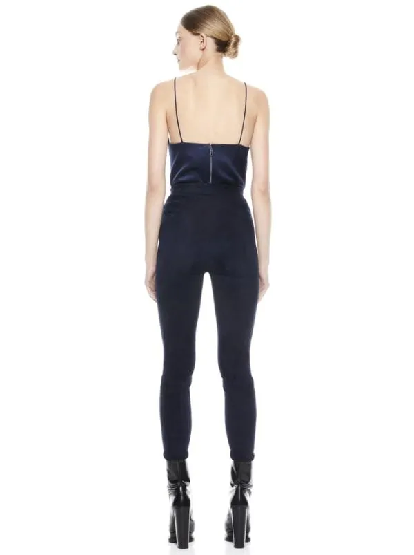 Pants Women Alice Olivia MADDOX SIDE ZIP SUEDE LEGGING Navy
