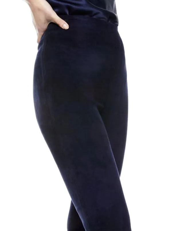 Pants Women Alice Olivia MADDOX SIDE ZIP SUEDE LEGGING Navy
