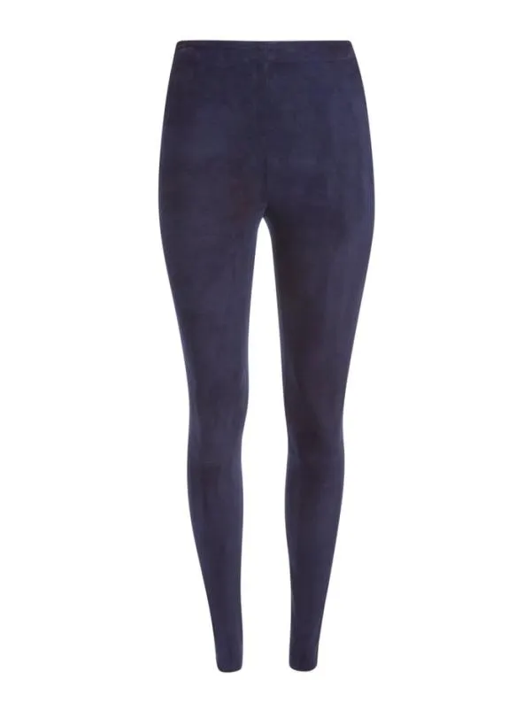 Pants Women Alice Olivia MADDOX SIDE ZIP SUEDE LEGGING Navy