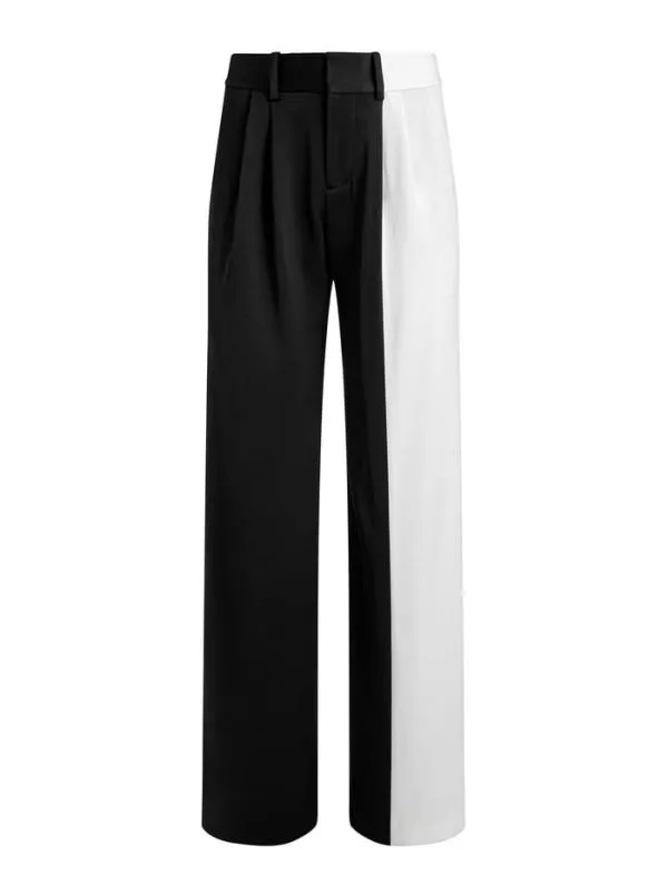 Pants Women Alice Olivia POMPEY COLOR BLOCK PANT Blackoff White