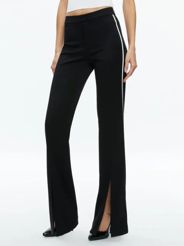 Pants Women Alice Olivia PRINCESS CONTRAST PIPING PANT Blackoff White