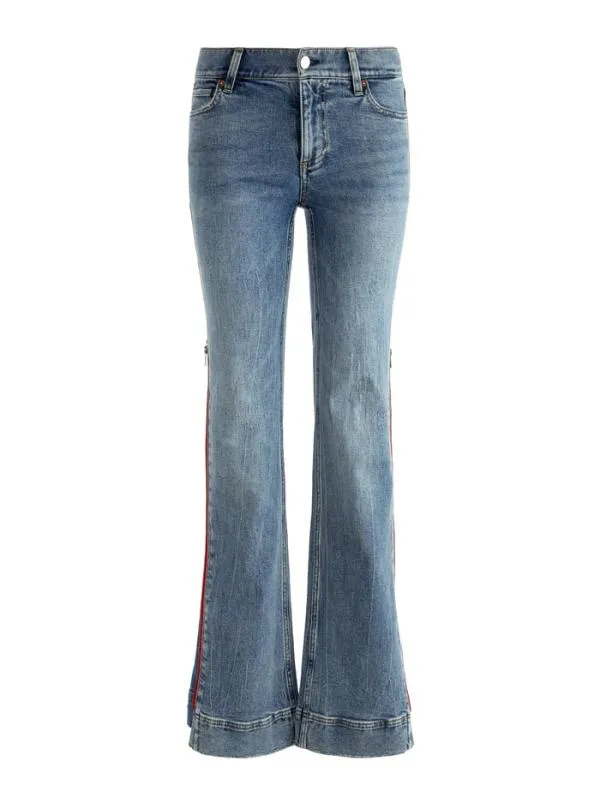 Pants Women Alice Olivia REY SIDE ZIPPER WIDE LEG JEAN Sadie Lt Vint Bluebrt Ruby