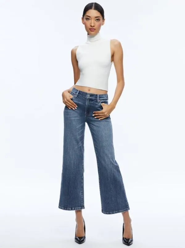 Pants Women Alice Olivia ROXIE KICK FLARE JEAN Brooklyn Blue
