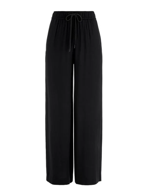 Pants Women Alice Olivia SAVETTA HIGH WAISTED WIDE LEG SIDE SLIT PANT Black