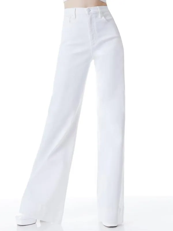 Pants Women Alice Olivia SOFIA HIGH RISE BOYFRIEND JEAN White