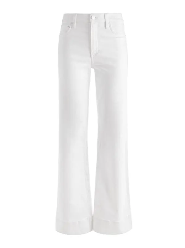 Pants Women Alice Olivia SOFIA HIGH RISE BOYFRIEND JEAN White