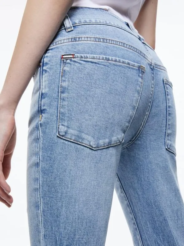 Pants Women Alice Olivia STACEY LOW RISE BELL BOTTOM JEAN Bay Blue