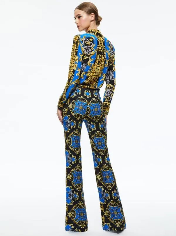 Pants Women Alice Olivia TEENY FIT FLARE BOOTCUT PANT Regal Romance Sapphire