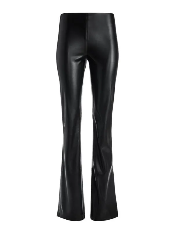 Pants Women Alice Olivia TEENY VEGAN LEATHER SIDE SLIT PANT Black