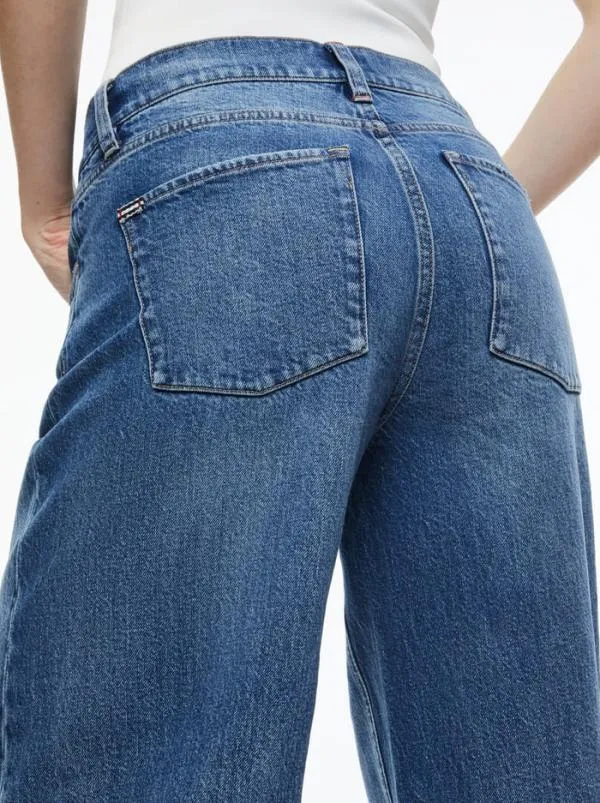 Pants Women Alice Olivia TRISH MID RISE BAGGY JEAN Brooklyn Blue