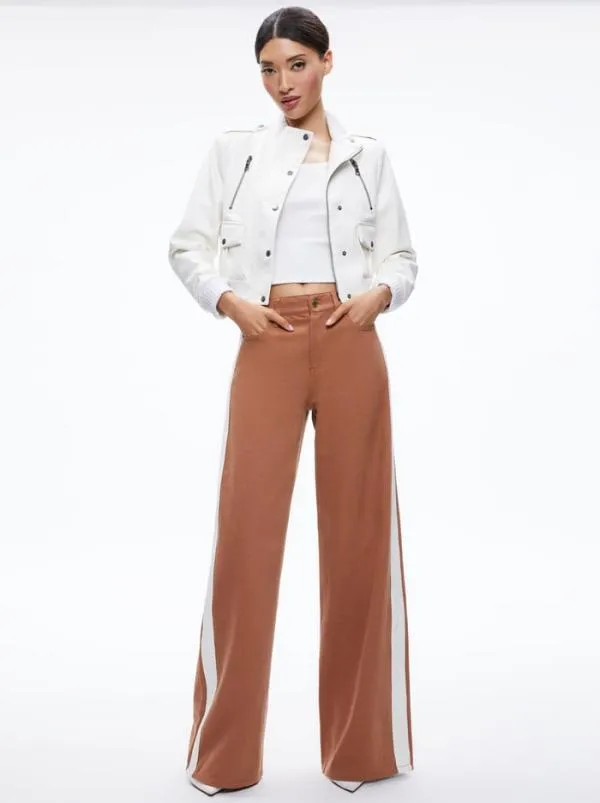 Pants Women Alice Olivia TRISH SIDE STRIPE JEAN Camel