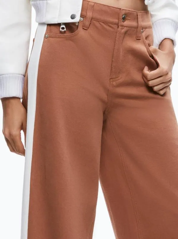 Pants Women Alice Olivia TRISH SIDE STRIPE JEAN Camel