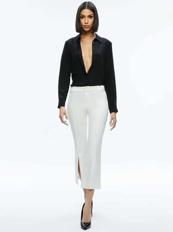 Pants Women Alice Olivia WALKER SLIT HEM PANT Off White
