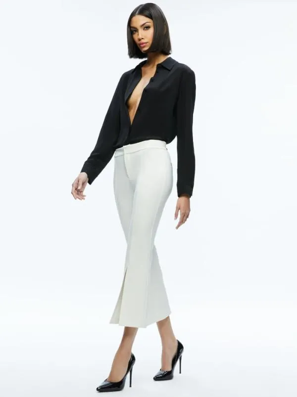 Pants Women Alice Olivia WALKER SLIT HEM PANT Off White