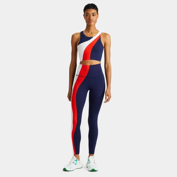 Pants Women GFORE SOFT TECH OPS TRI STRIPE HIGH RISE 78 LEGGING Patriot Navy