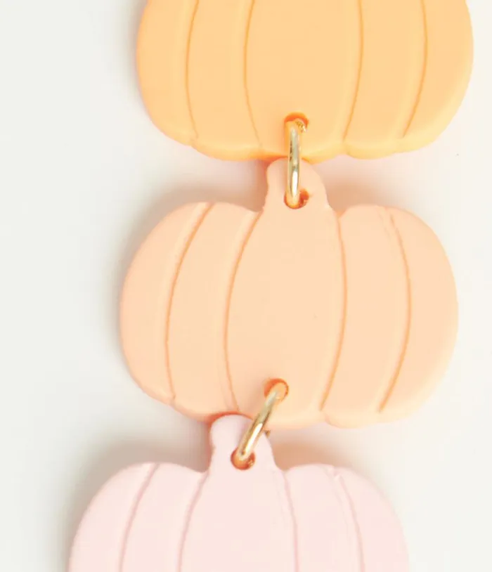 Pastel Pumpkin Drop Earrings AccessoriesHalloween Unique Vintage Accessories