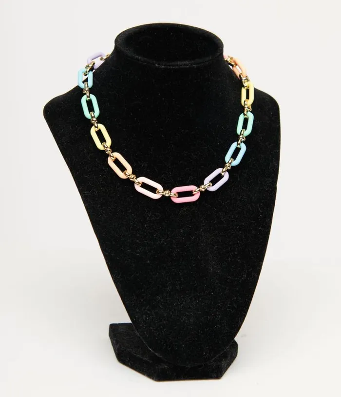 Pastel Rainbow Chain Necklace Accessories Unique Vintage Necklaces