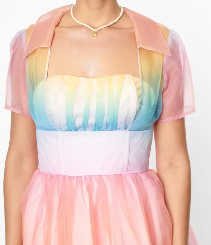 Pastel Rainbow Ombre Libby Swing Dress Dresses Unique Vintage Swing