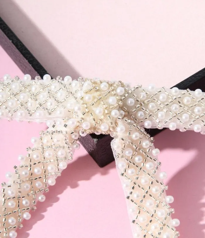 Pearl Bow Barrette Accessories Unique Vintage Hair Clips