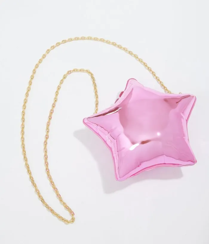 Pink Acrylic Star Shaped Balloon Crossbody Bag Accessories Unique Vintage Novelty Bags Pink Acrylic Star Shaped Balloon Crossbody Bag Accessories Unique Vintage Novelty Bags