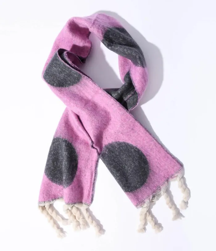 Pink and Grey Large Polka Dot Scarf Accessories Unique Vintage Gloves and Scarves Pink and Grey Large Polka Dot Scarf Accessories Unique Vintage Gloves and Scarves