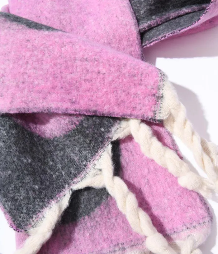 Pink and Grey Large Polka Dot Scarf Accessories Unique Vintage Gloves and Scarves