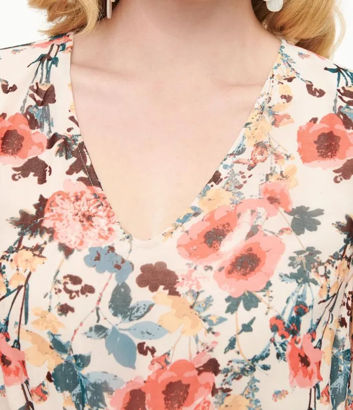 Pink Tropical Flower Chiffon Midi Dress Dresses Unique Vintage Midi