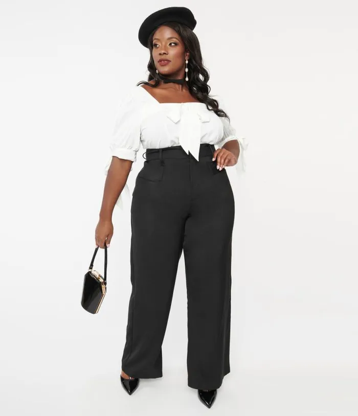 Plus Size 1940s Black Ginger Pants ClothingPlus Unique Vintage Pants