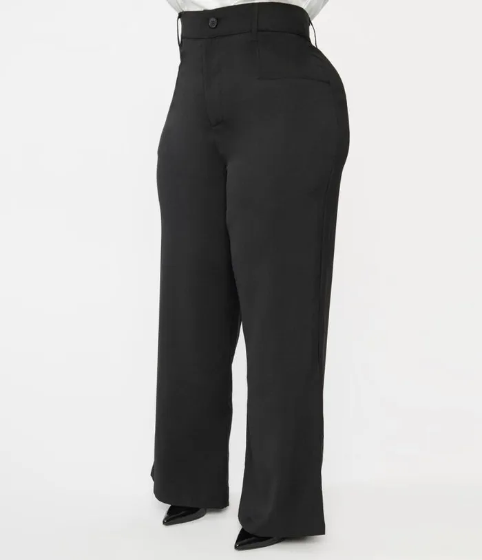 Plus Size 1940s Black Ginger Pants ClothingPlus Unique Vintage Pants