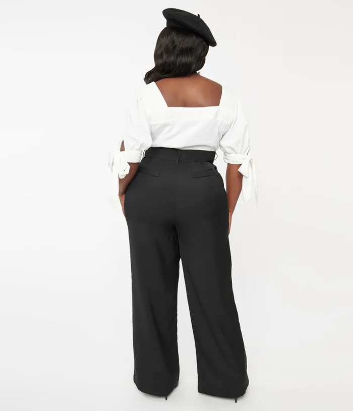 Plus Size 1940s Black Ginger Pants ClothingPlus Unique Vintage Pants