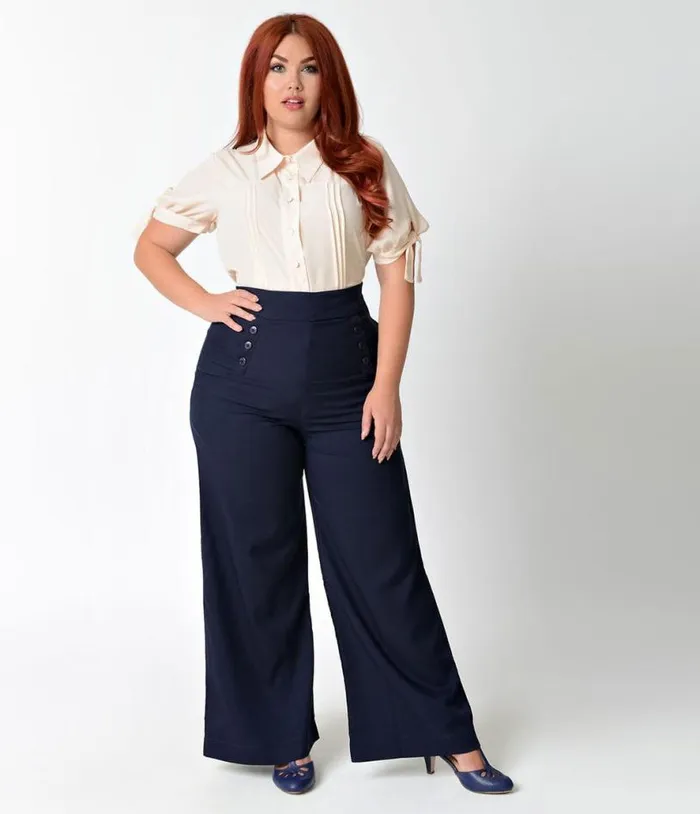 Plus Size 1940s Cream Short Sleeve Colvin Blouse ClothingPlus Unique Vintage Blouses