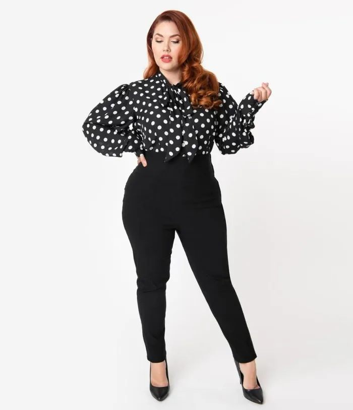 Plus Size 1950s Black High Waist Rizzo Cigarette Pants ClothingPlus Unique Vintage Pants Plus Size 1950s Black High Waist Rizzo Cigarette Pants ClothingPlus Unique Vintage Pants