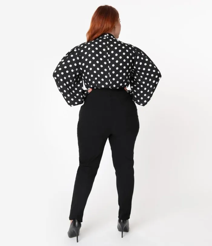 Plus Size 1950s Black High Waist Rizzo Cigarette Pants ClothingPlus Unique Vintage Pants