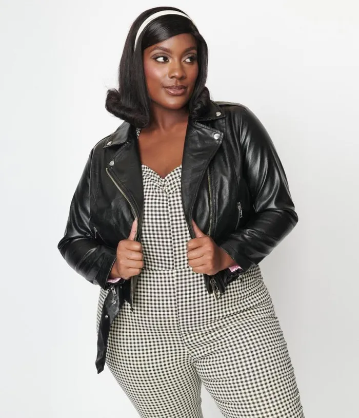 Plus Size Black Leather Jacket ClothingPlus Unique Vintage Jackets