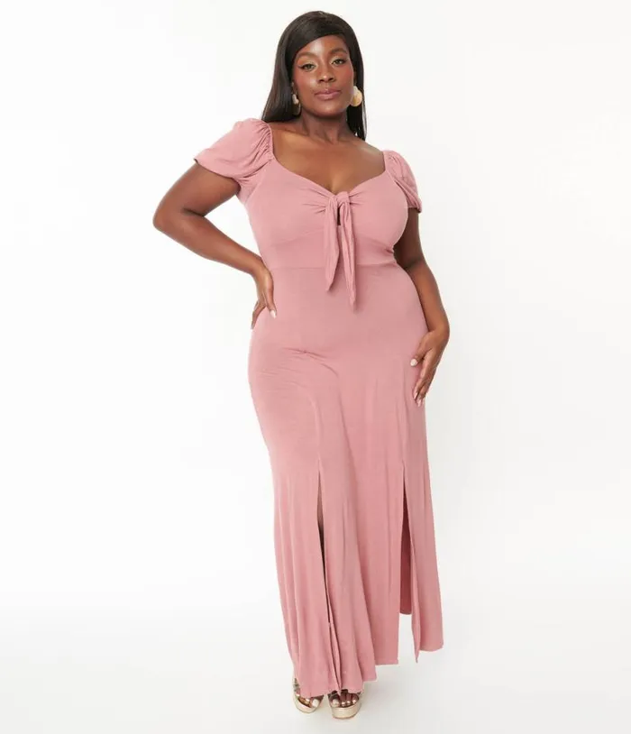 Plus Size Dusty Pink Off She Shoulder Maxi Dress DressesPlus Unique Vintage Midi and Maxi Plus Size Dusty Pink Off She Shoulder Maxi Dress DressesPlus Unique Vintage Midi and Maxi