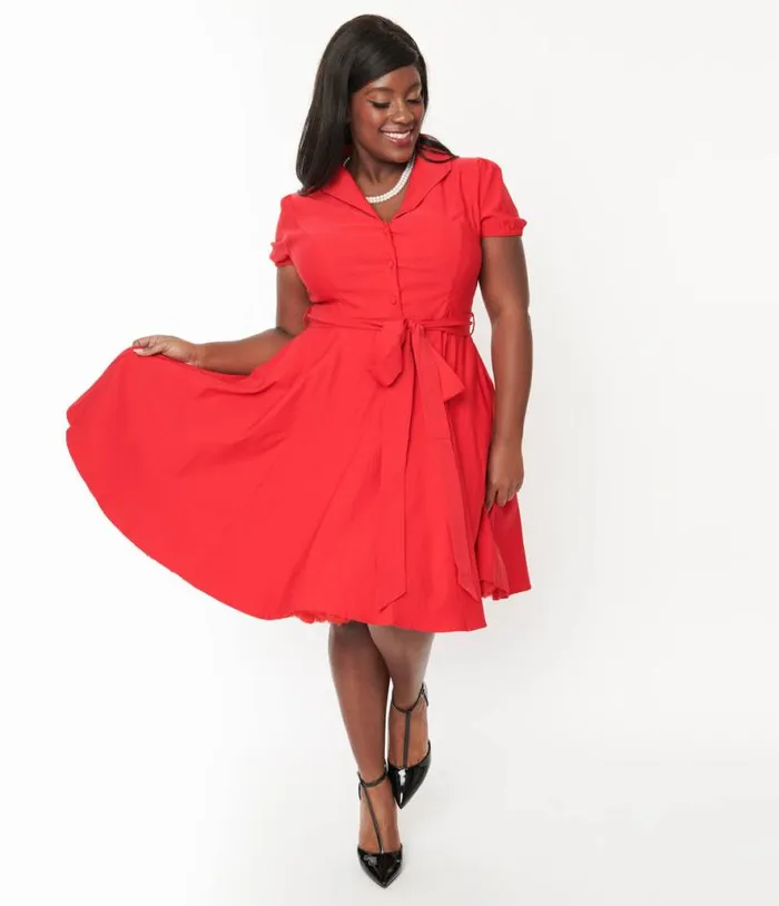 Plus Size Lady In Red Monroe Swing Dress DressesPlus Unique Vintage Pocket Dresses