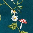 Plus Size Teal Mushroom and Daisy Embroidered Cardigan Clothing Unique Vintage Sweaters and Cardigans