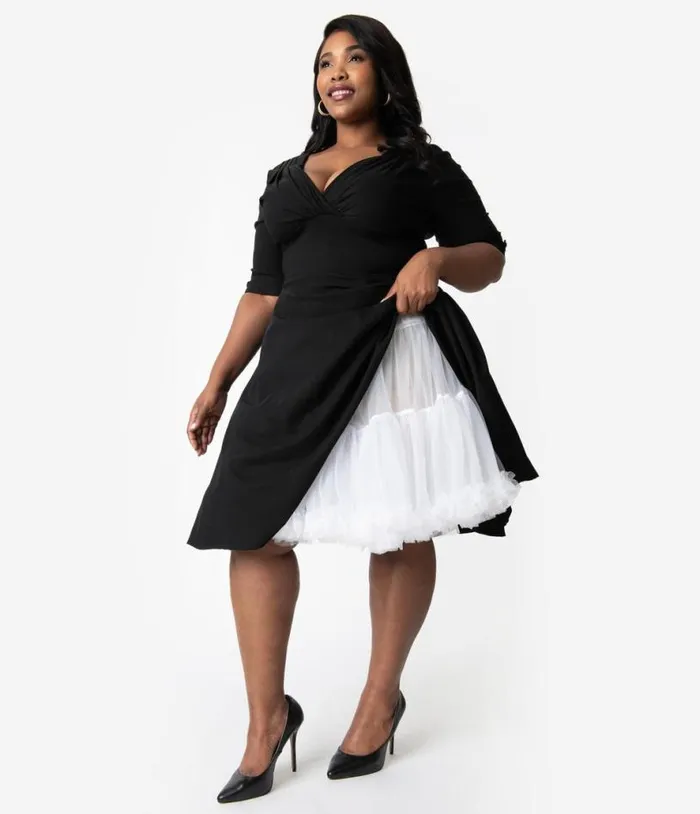 Plus Size White Retro Style Ruffled Petticoat Crinoline Accessories Unique Vintage Petticoats Plus Size White Retro Style Ruffled Petticoat Crinoline Accessories Unique Vintage Petticoats