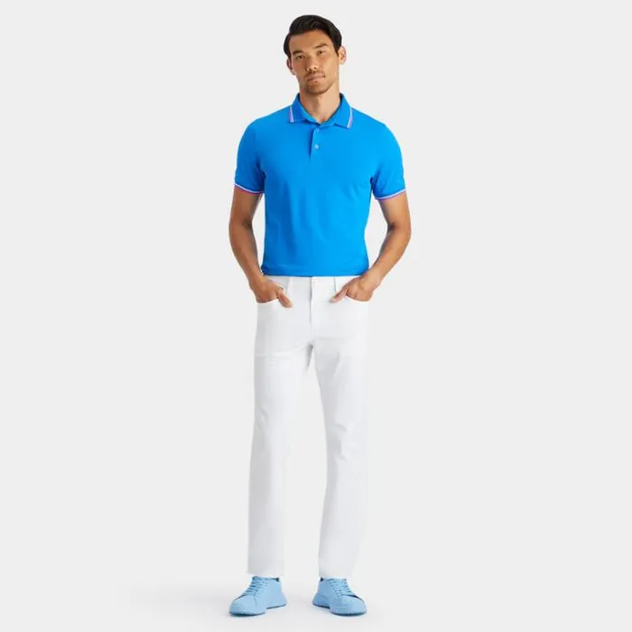 Polos and Shirts Men GFORE CONTRAST DUAL LINES BANDED SLEEVE TECH PIQU POLO Racer
