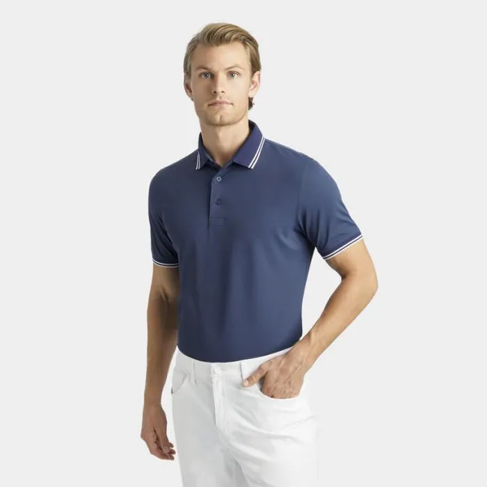 Polos and Shirts Men GFORE DUAL LINES BANDED SLEEVE TECH PIQU POLO Ink
