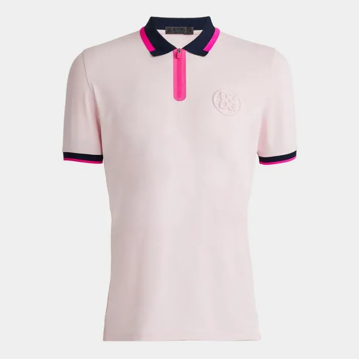 Polos and Shirts Men GFORE EMBOSSED LOGO BANDED SLEEVE QUARTER ZIP TECH PIQU POLO Cameo Polos and Shirts Men GFORE EMBOSSED LOGO BANDED SLEEVE QUARTER ZIP TECH PIQU POLO Cameo