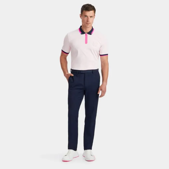 Polos and Shirts Men GFORE EMBOSSED LOGO BANDED SLEEVE QUARTER ZIP TECH PIQU POLO Cameo