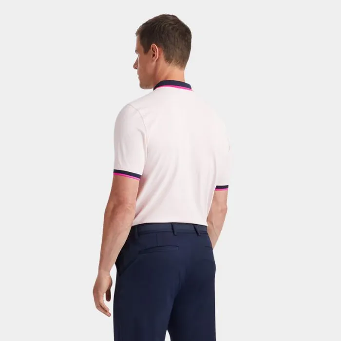 Polos and Shirts Men GFORE EMBOSSED LOGO BANDED SLEEVE QUARTER ZIP TECH PIQU POLO Cameo