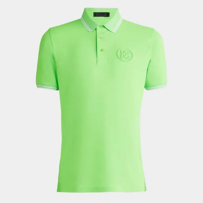 Polos and Shirts Men GFORE EMBOSSED LOGO BANDED SLEEVE TECH PIQU POLO Gecko Polos and Shirts Men GFORE EMBOSSED LOGO BANDED SLEEVE TECH PIQU POLO Gecko