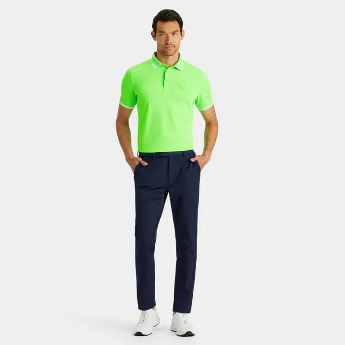 Polos and Shirts Men GFORE EMBOSSED LOGO BANDED SLEEVE TECH PIQU POLO Gecko