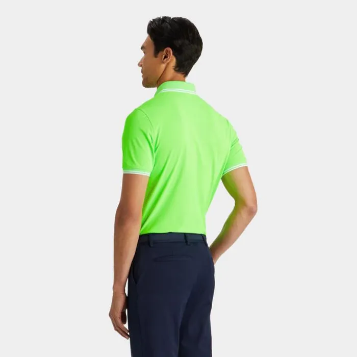 Polos and Shirts Men GFORE EMBOSSED LOGO BANDED SLEEVE TECH PIQU POLO Gecko