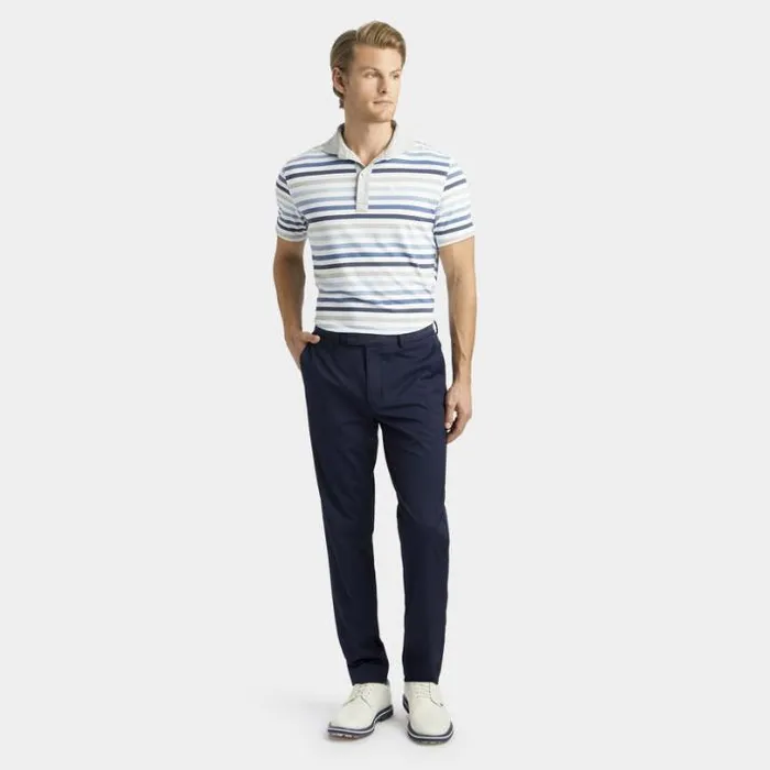Polos and Shirts Men GFORE FAVOURITE STRIPE TECH JERSEY MODERN SPREAD COLLAR POLO Snow